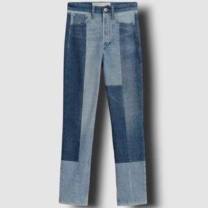 rag & bone Multi-Blue Patchwork Ankle Jegging Jeans